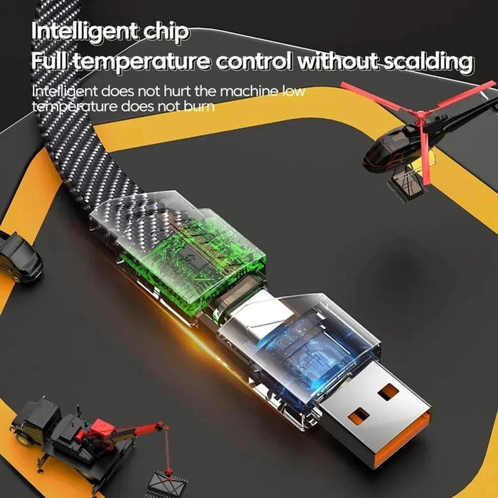 4 in 1 USB-C Charging Cable 1m Type-C Connector Nylon Braided PD 65W 27W Fast Charging